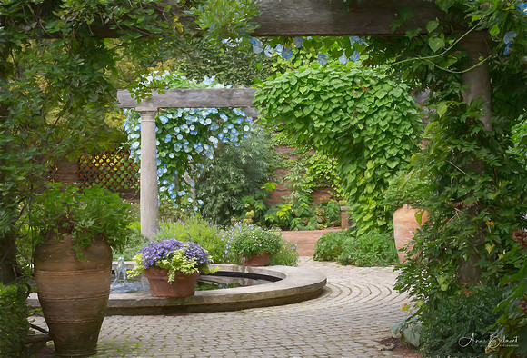 English Walled Garden in Summer