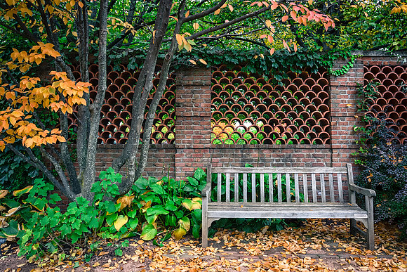 English Walled Garden in Fall