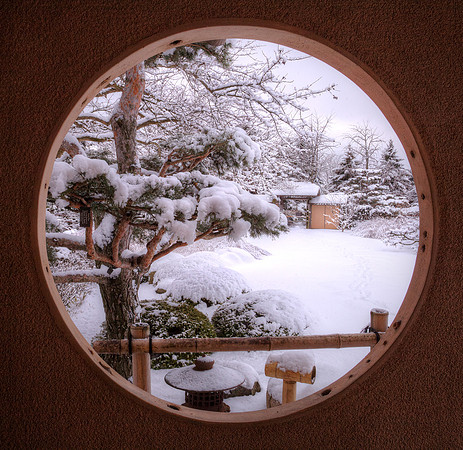 Winter Scene in Japanese Garden
