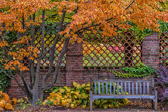 English Walled Garden in Fall